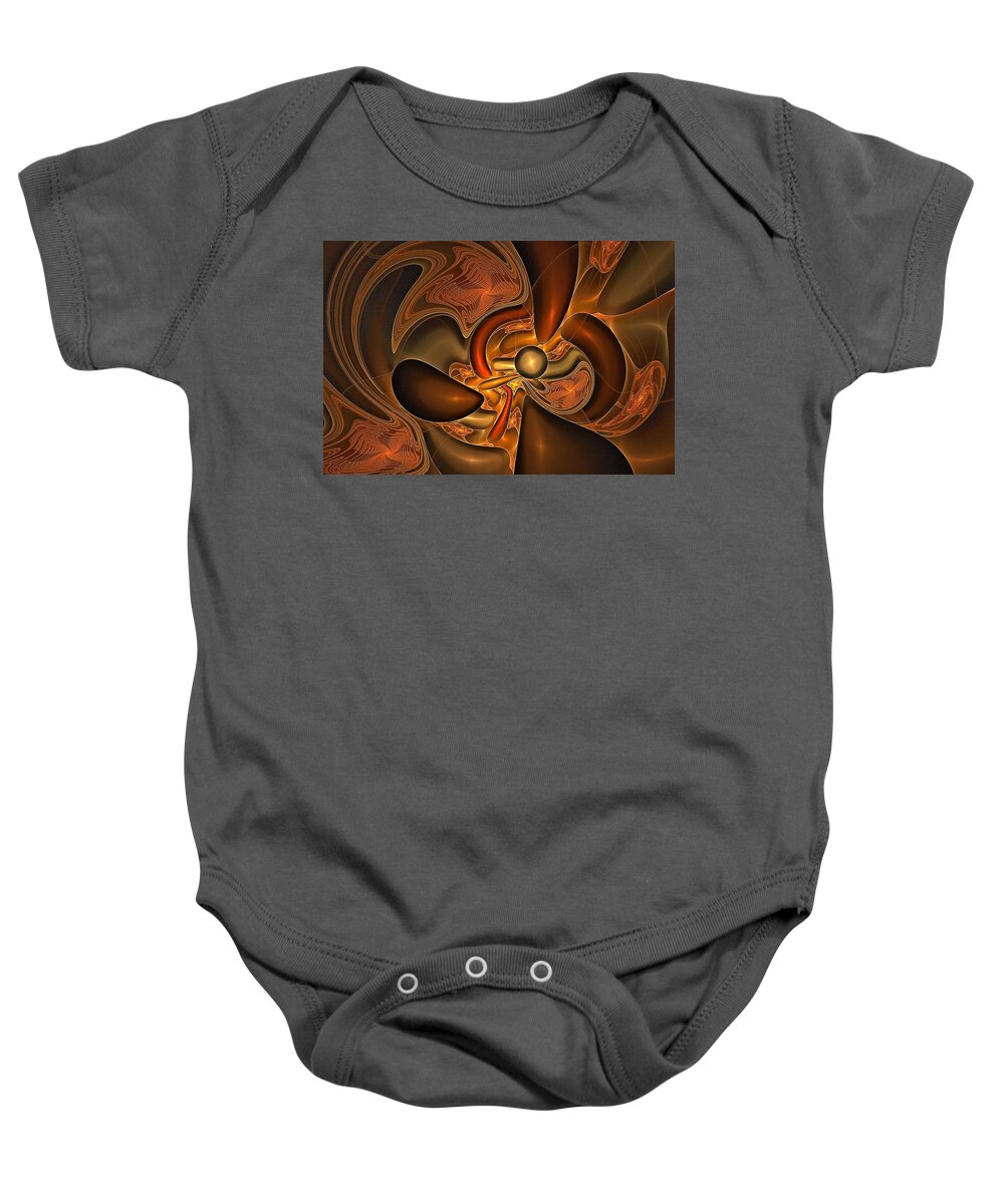 Abstract Baby Onesie featuring the digital art Chocolate Smart Chip by Doug Morgan