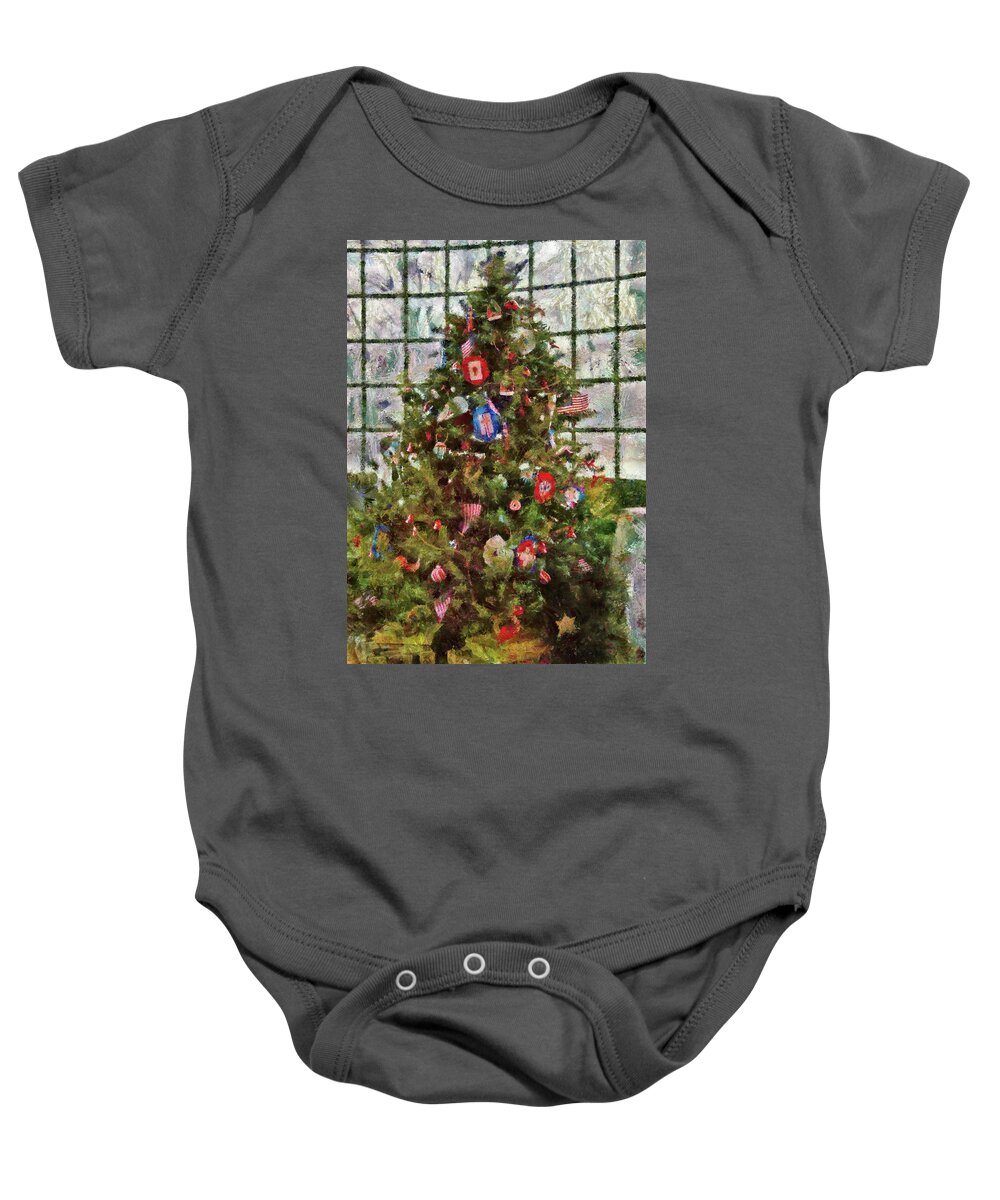 Christmas Baby Onesie featuring the photograph Christmas - An American Christmas by Mike Savad