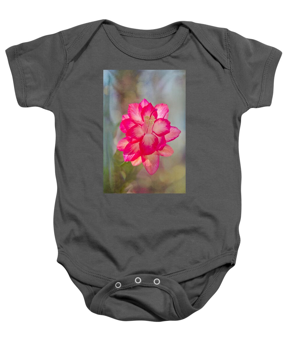 Jemmy Archer Baby Onesie featuring the photograph Christmas Cactus Bokeh by Jemmy Archer