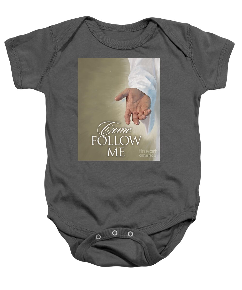 Christ Baby Onesie featuring the painting Christ's Hand by Robert Corsetti