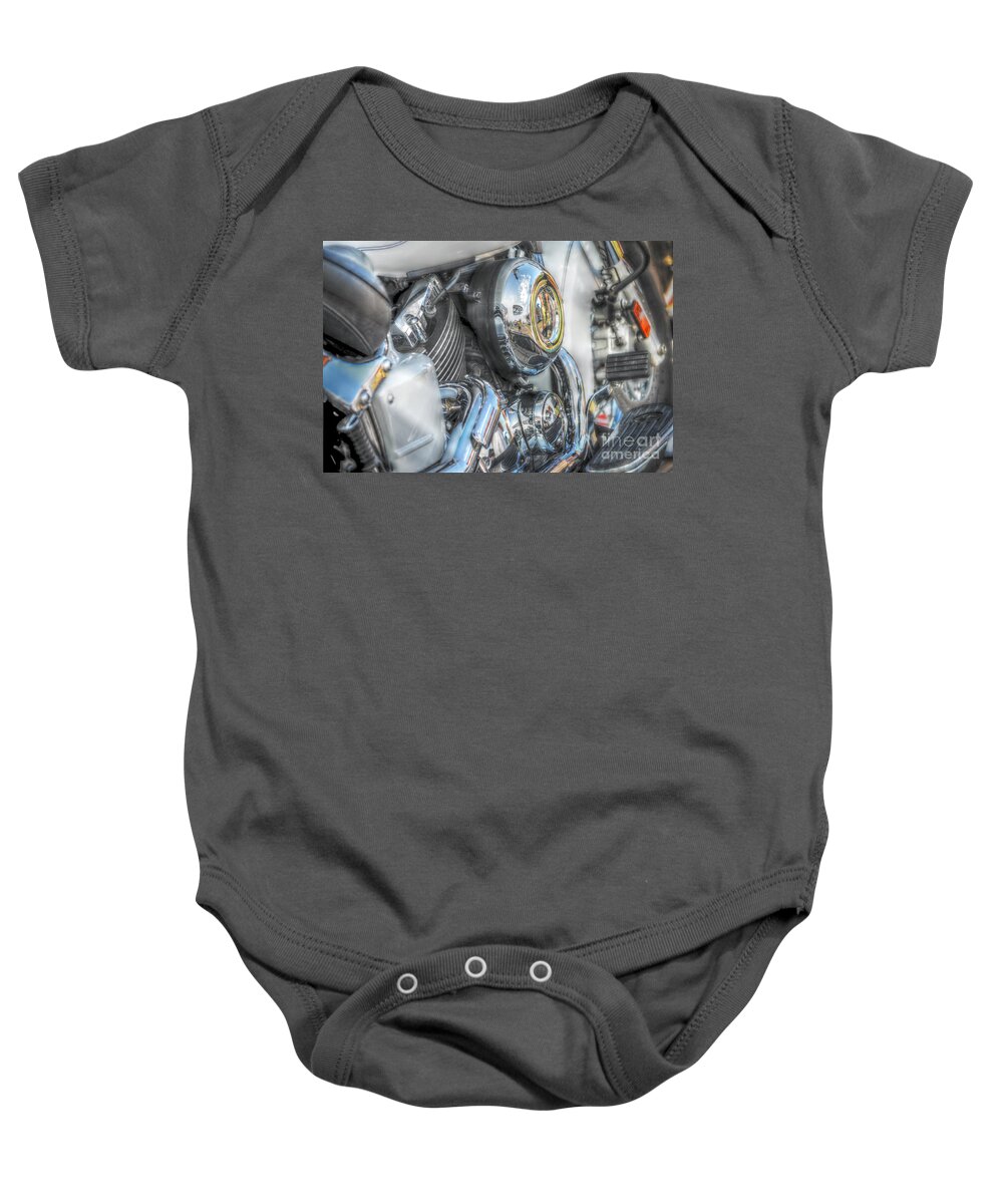 Background Baby Onesie featuring the photograph Chrome to Home by Peggy Franz