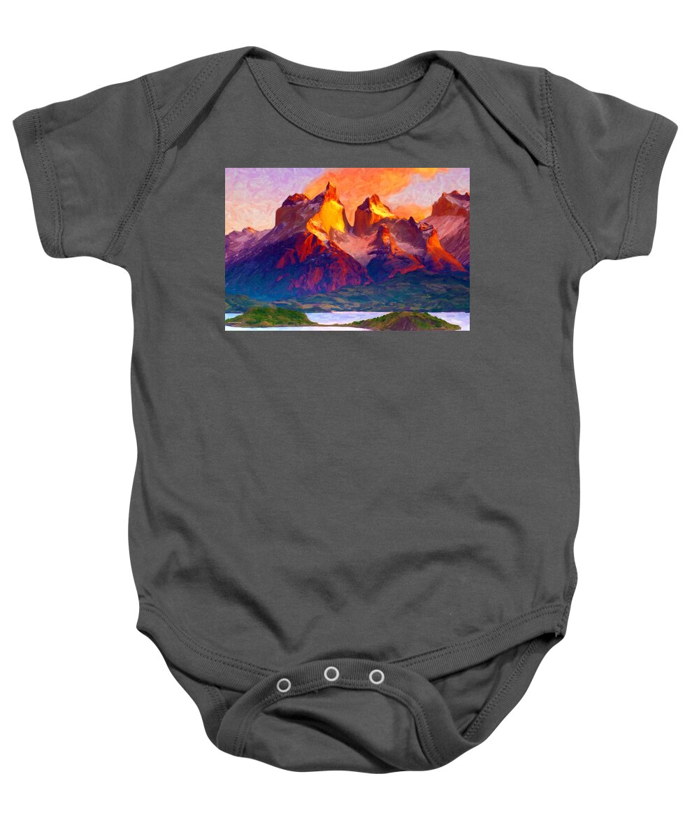 Poster Baby Onesie featuring the digital art Cleft Summit by Chuck Mountain