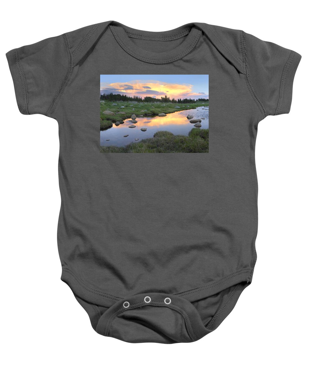 Feb0514 Baby Onesie featuring the photograph Clouds And Sunset Hellroaring Plateau by Tim Fitzharris
