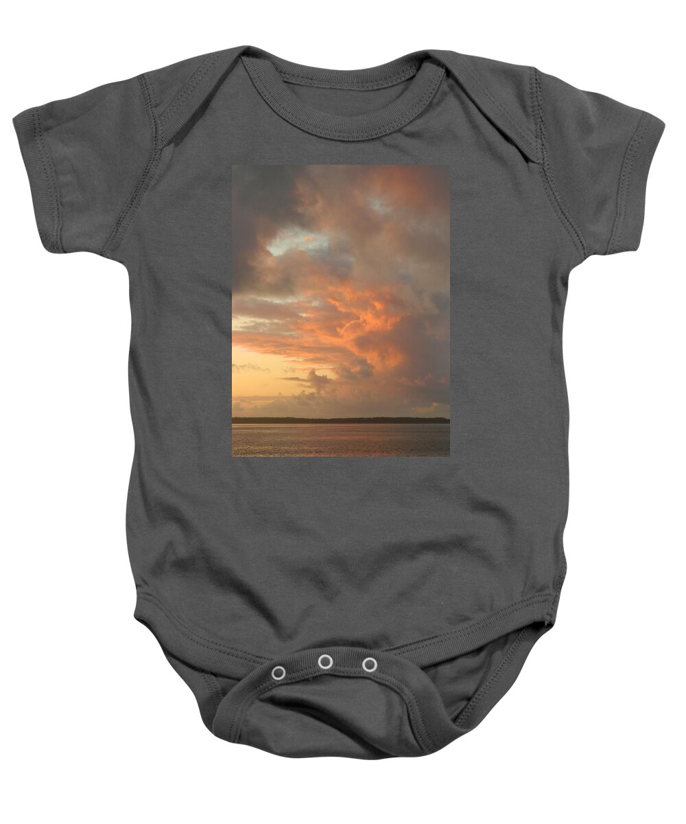 Sunset Baby Onesie featuring the photograph Clouds Reflecting Red by Gallery Of Hope 