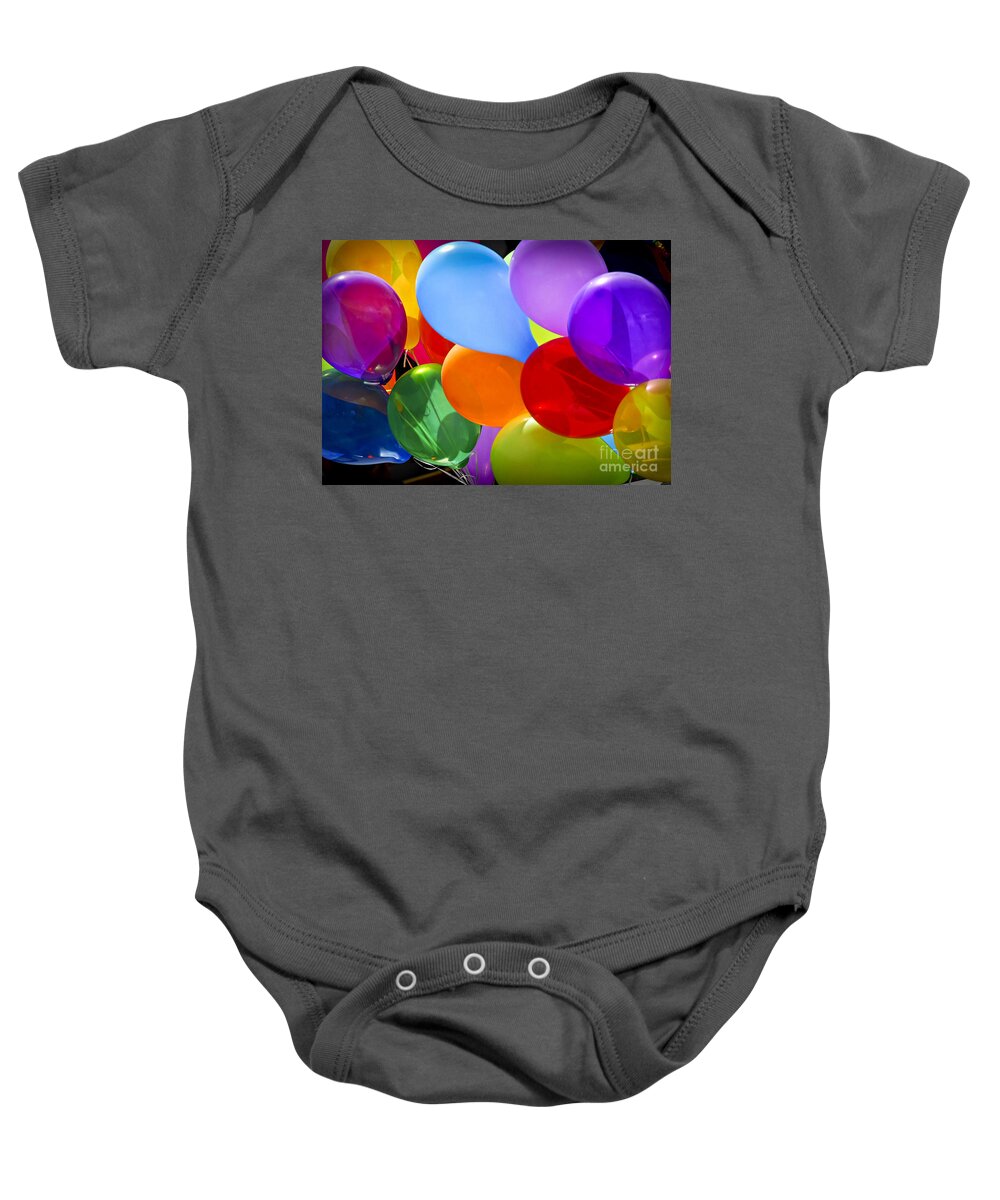 Balloons Baby Onesie featuring the photograph Colorful balloons 2 by Elena Elisseeva