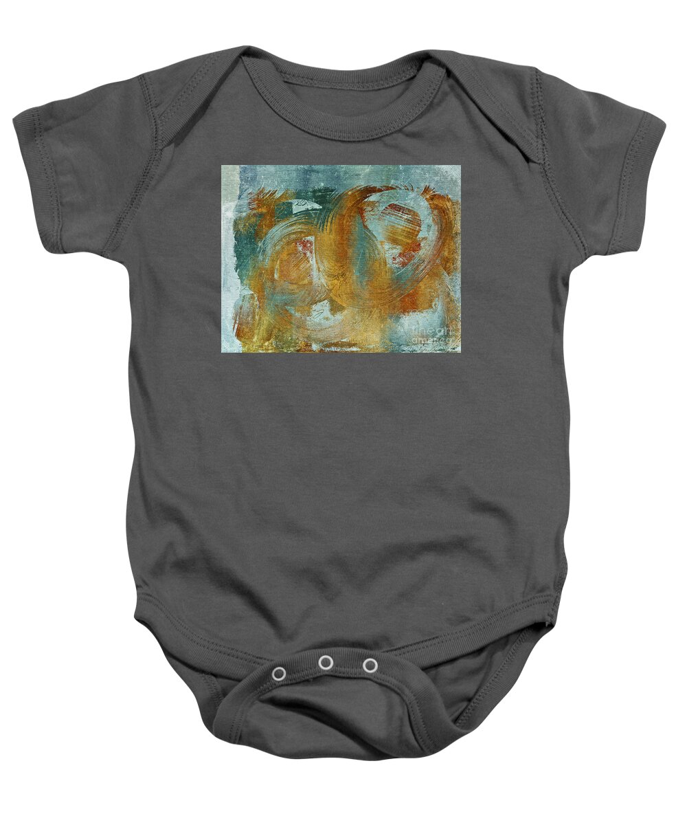 Abstract Baby Onesie featuring the digital art Composix 02a - v1t27b by Variance Collections