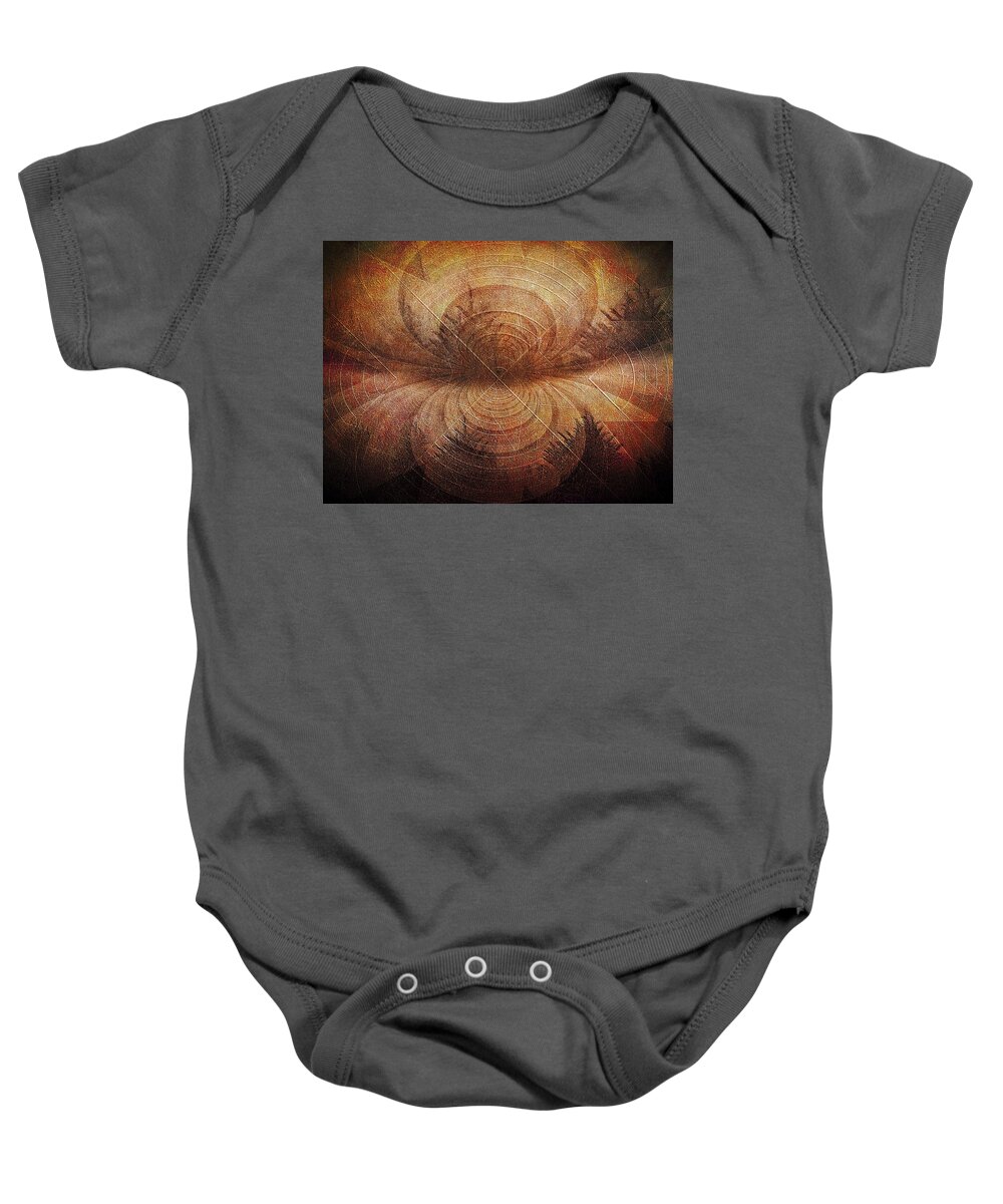 Abstract Baby Onesie featuring the painting Conducting the stillness by Suzy Norris