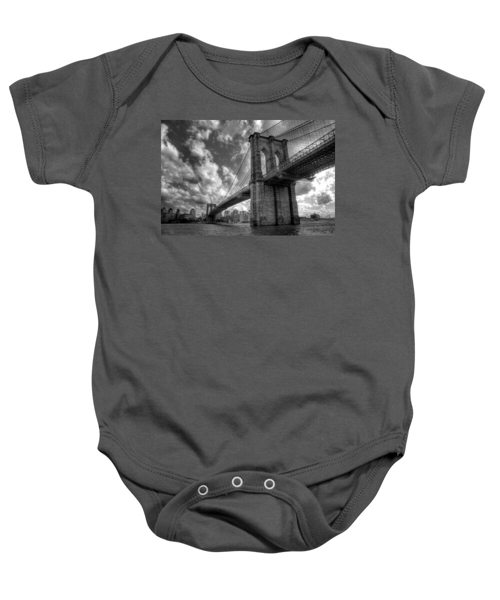 Brooklyn Bridge Baby Onesie featuring the photograph Connect by Johnny Lam