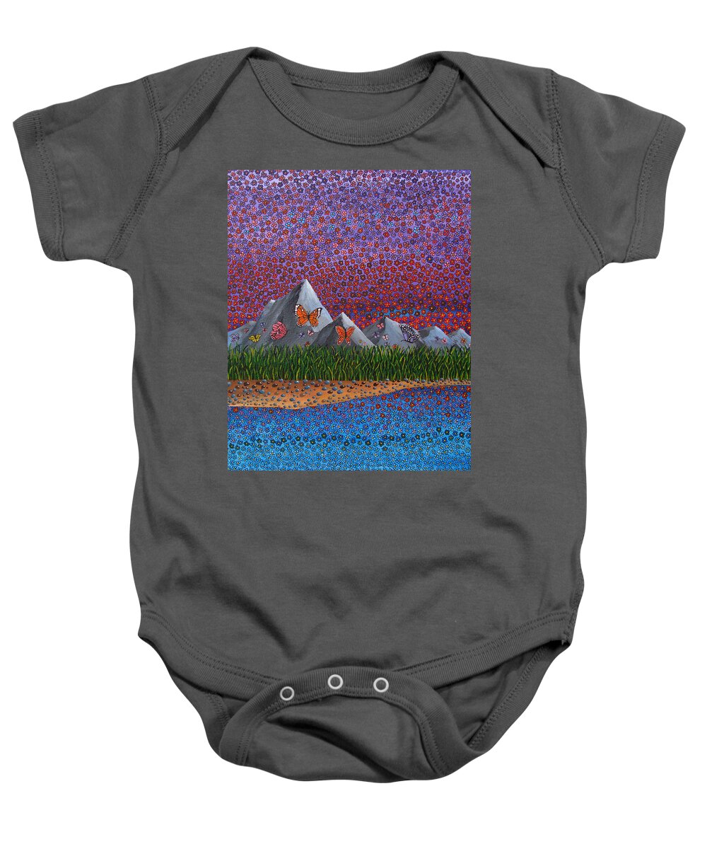 Butterflies Baby Onesie featuring the painting Copious by Mindy Huntress