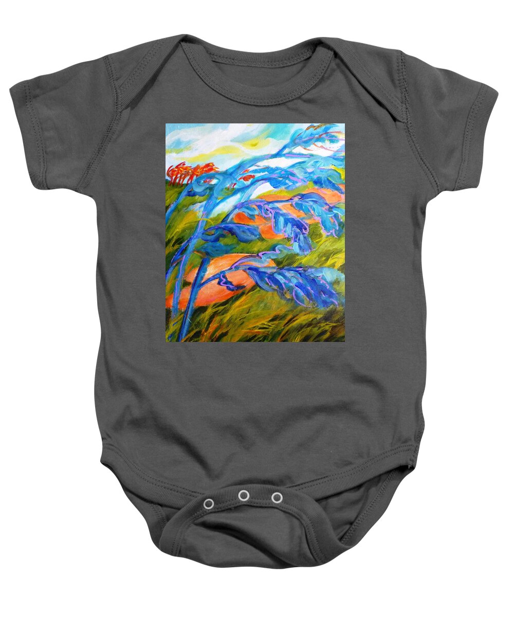 Windy Baby Onesie featuring the painting Count the Wind by Betty M M Wong
