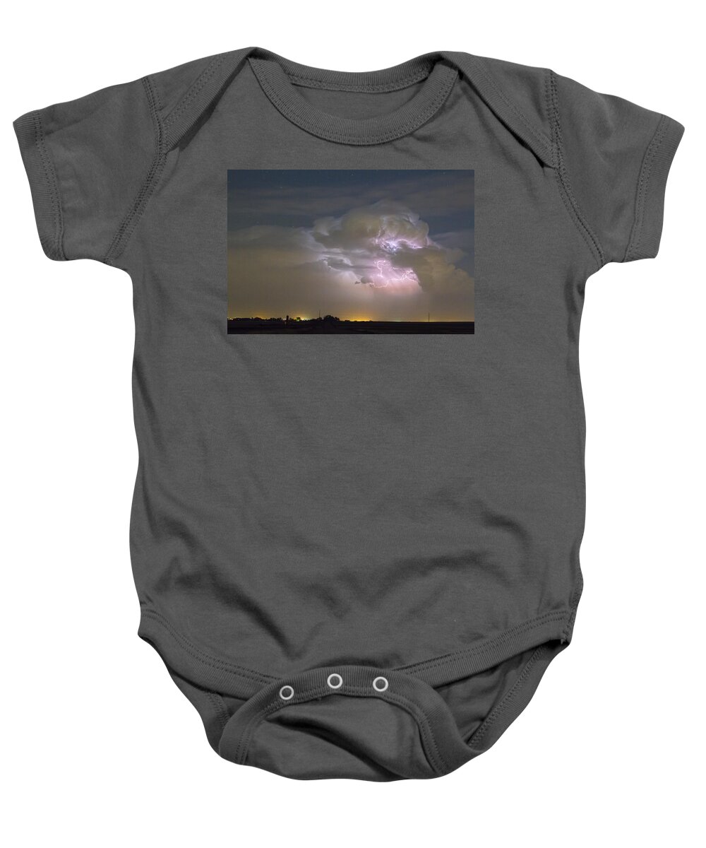 Lightning Baby Onesie featuring the photograph Cumulonimbus Cloud Explosion by James BO Insogna