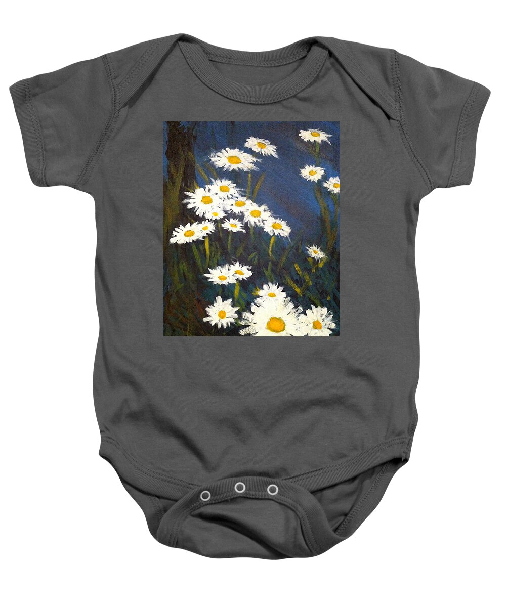 Daisies Baby Onesie featuring the painting Daisies by Steve Gamba
