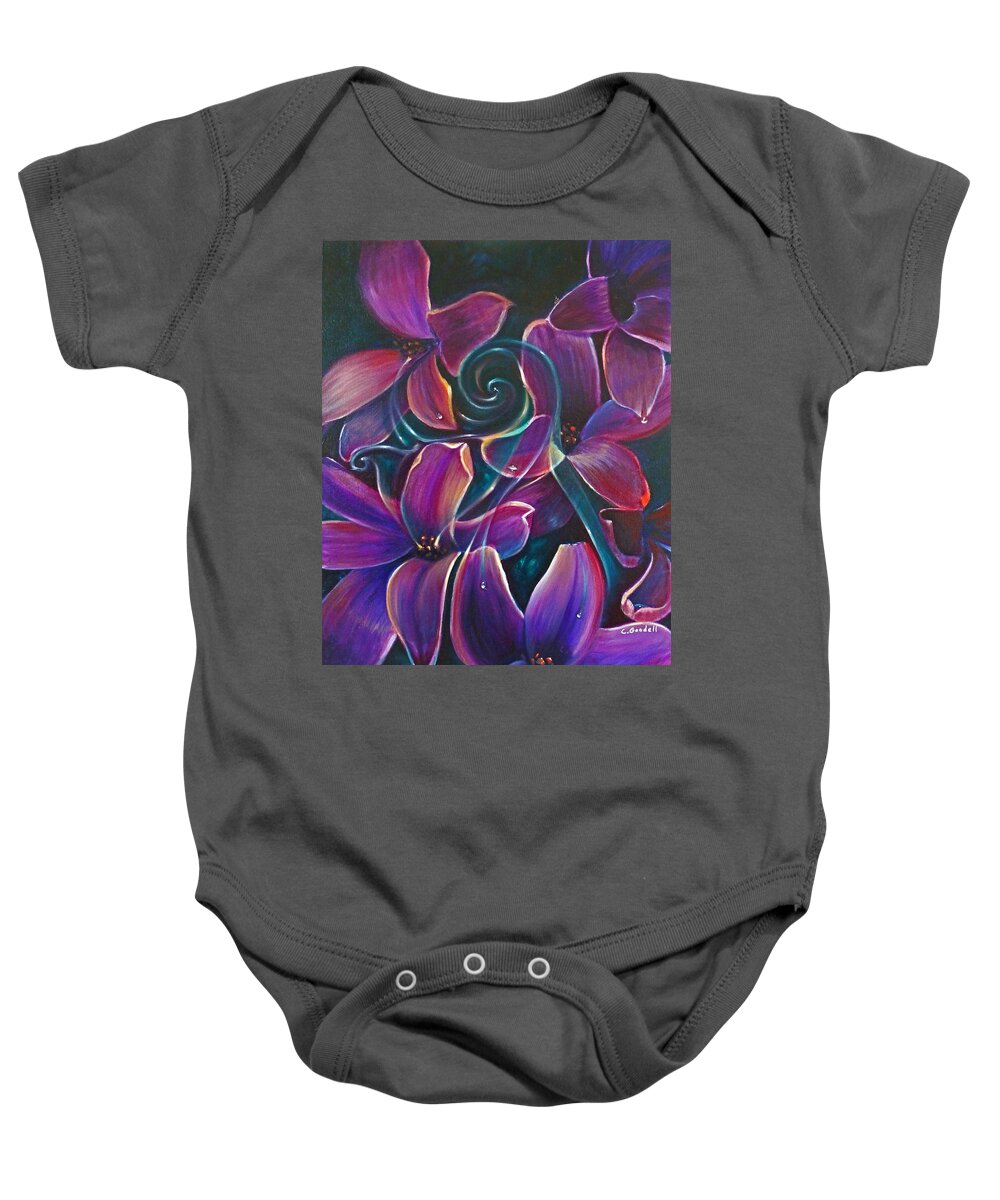 Flower Baby Onesie featuring the painting Dancing Hyacinths by Claudia Goodell