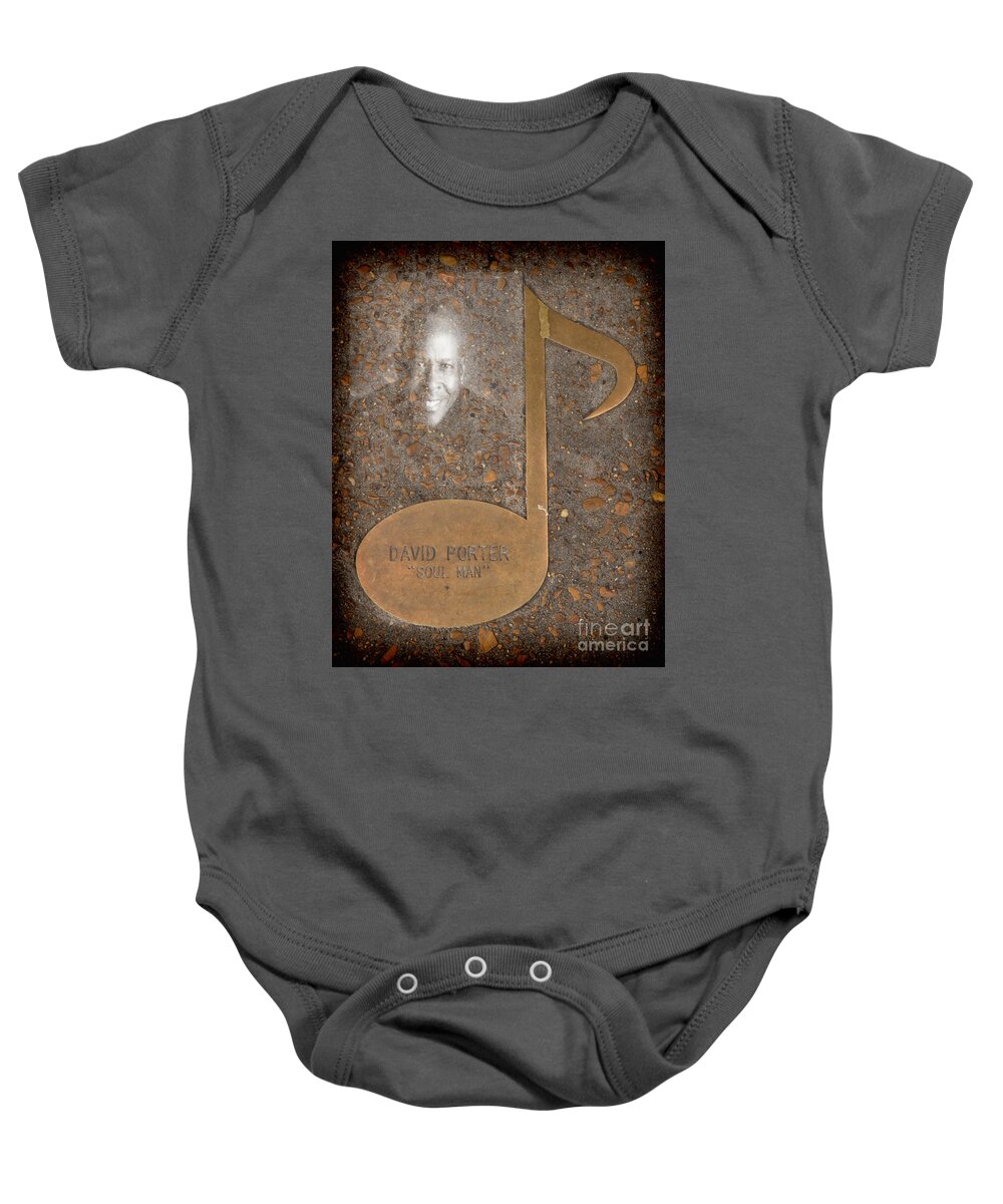 Jazz Baby Onesie featuring the photograph David Porter Note by Donna Greene