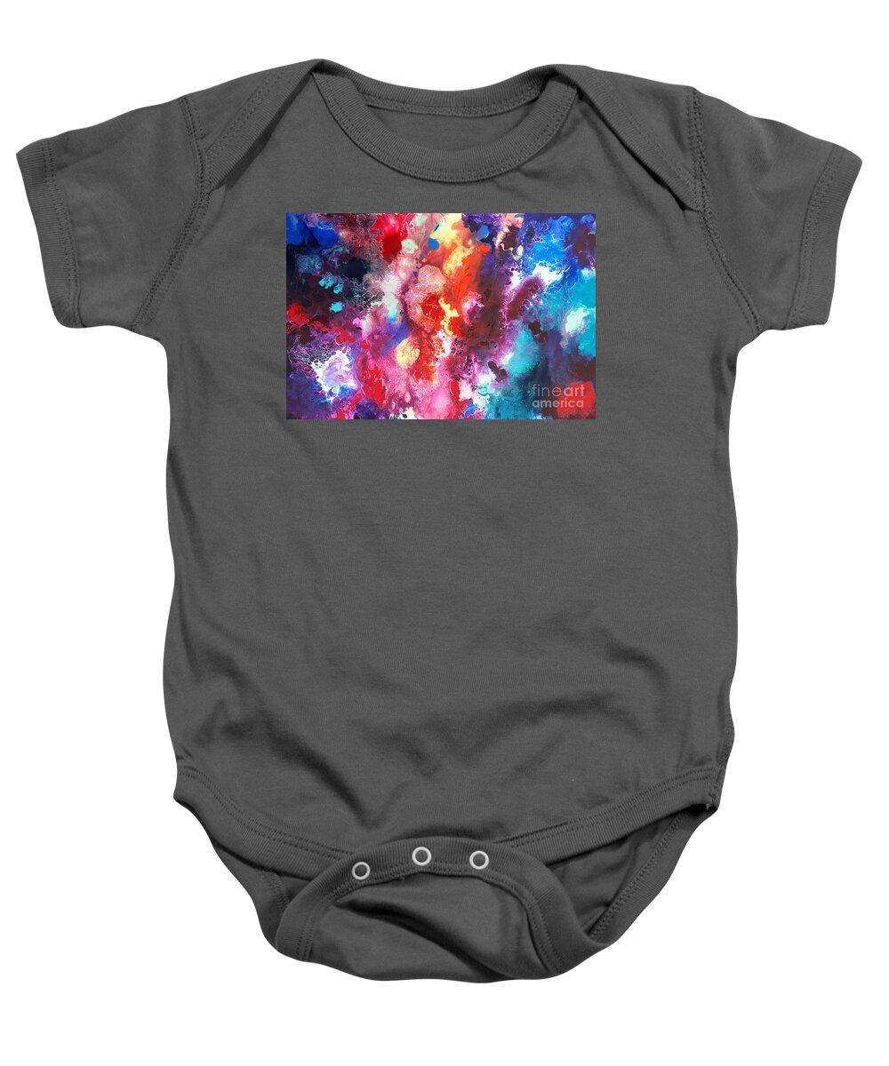 Deep Sea Baby Onesie featuring the painting Deep Water Coral by Sally Trace