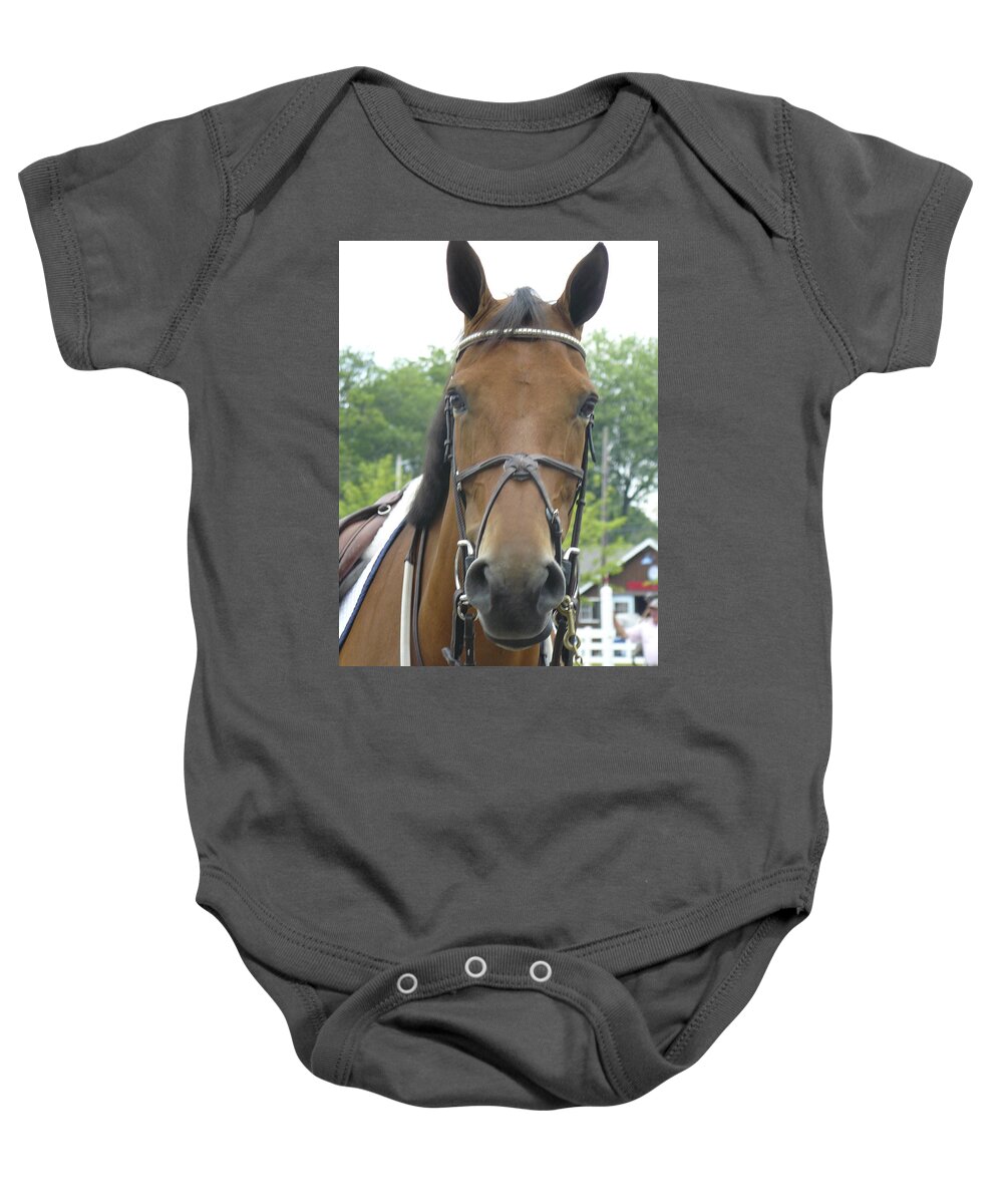 Horse Baby Onesie featuring the photograph Devon f by Mary Ann Leitch