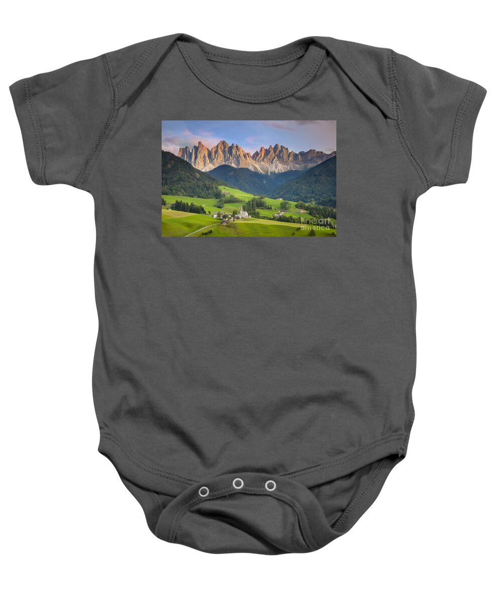 Dolomites Baby Onesie featuring the photograph Dolomites from Val di Funes by Brian Jannsen