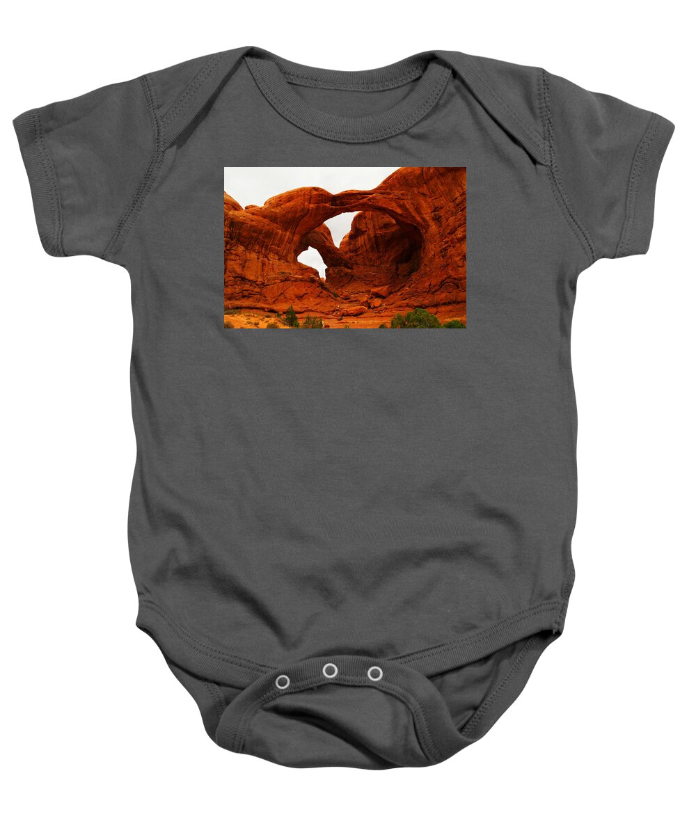 Arches Baby Onesie featuring the photograph Double Arches by Jeff Swan