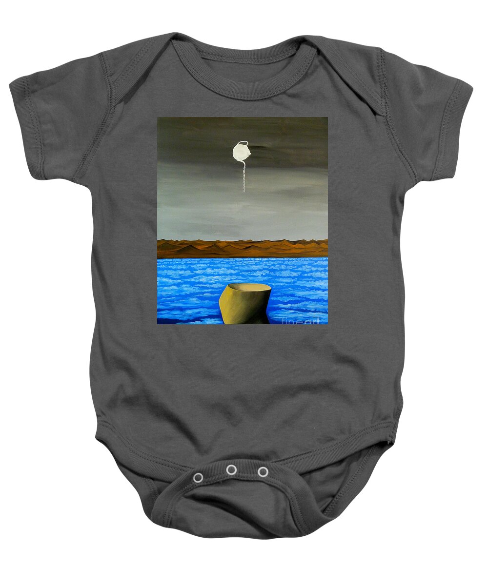 Surrealism Baby Onesie featuring the painting Dry-land Culture by Fei A