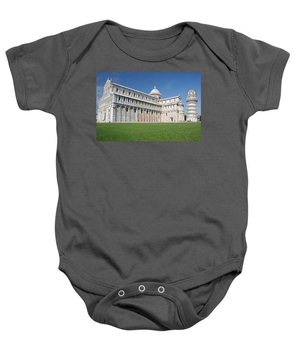 Pisa Baby Onesie featuring the photograph Duomo and Leaning Tower of Pisa by Jeremy Voisey