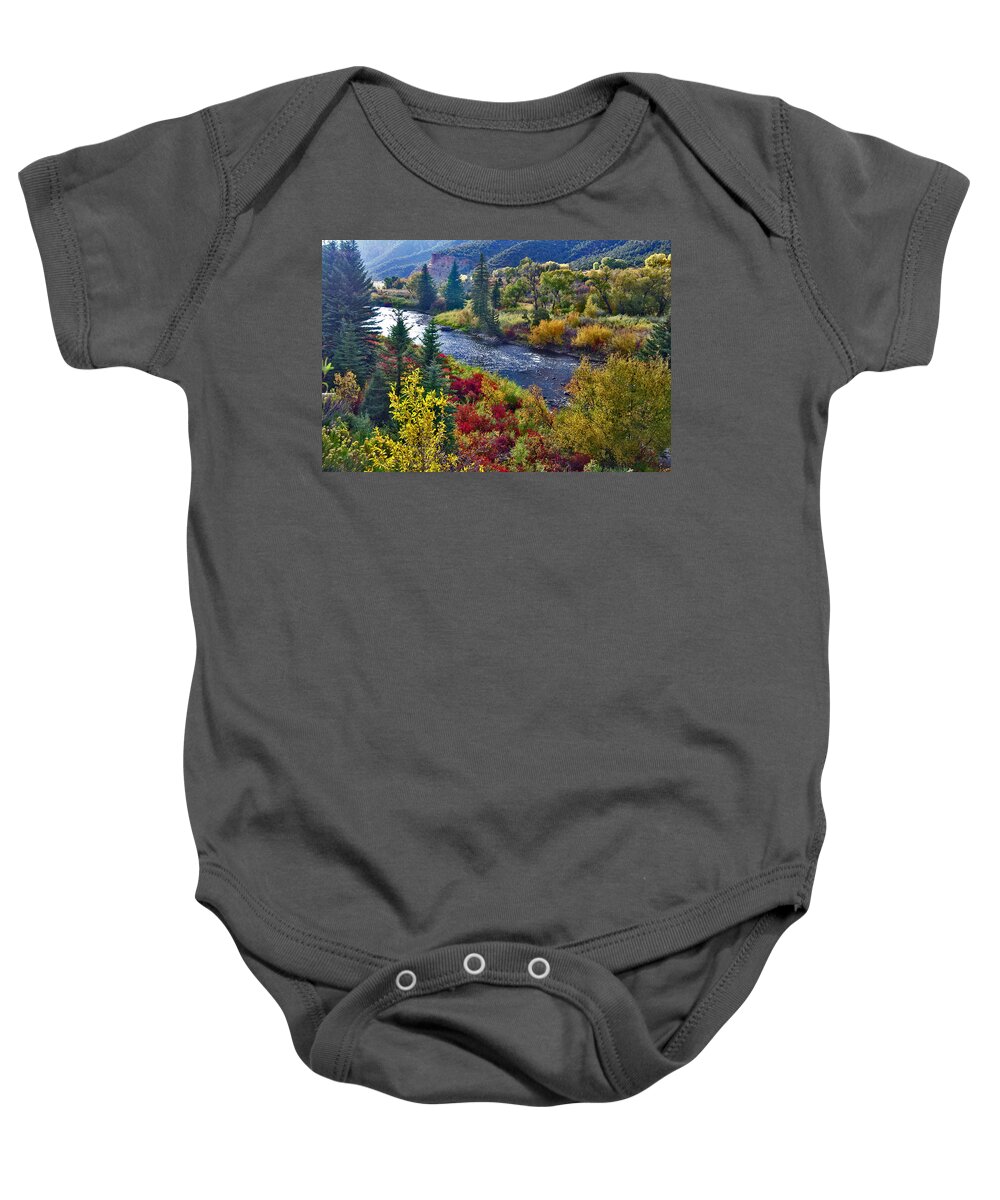 Eagle River Red Baby Onesie featuring the photograph Eagle River Red by Jeremy Rhoades