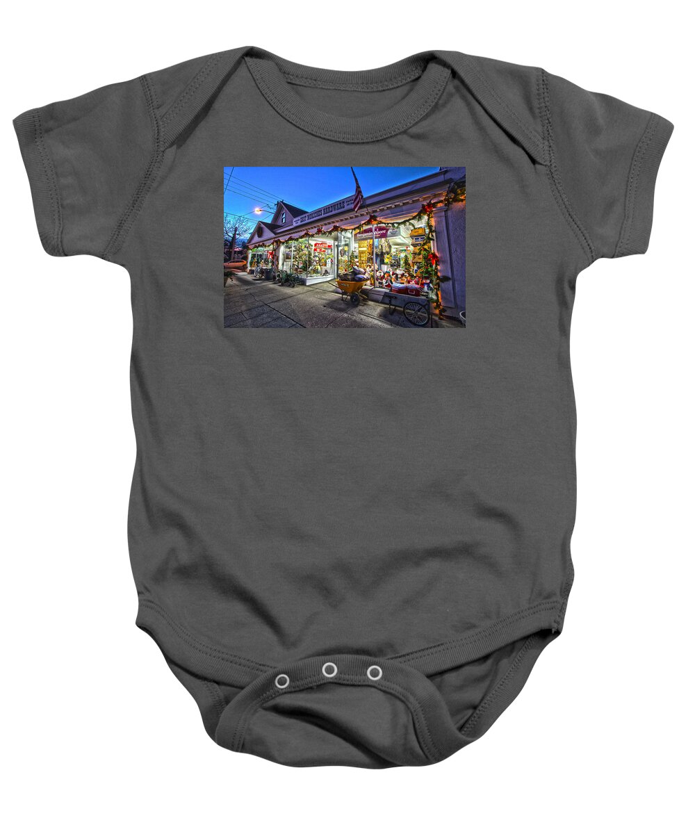 East Moriches Hardware Baby Onesie featuring the photograph East Moriches Hardware by Robert Seifert