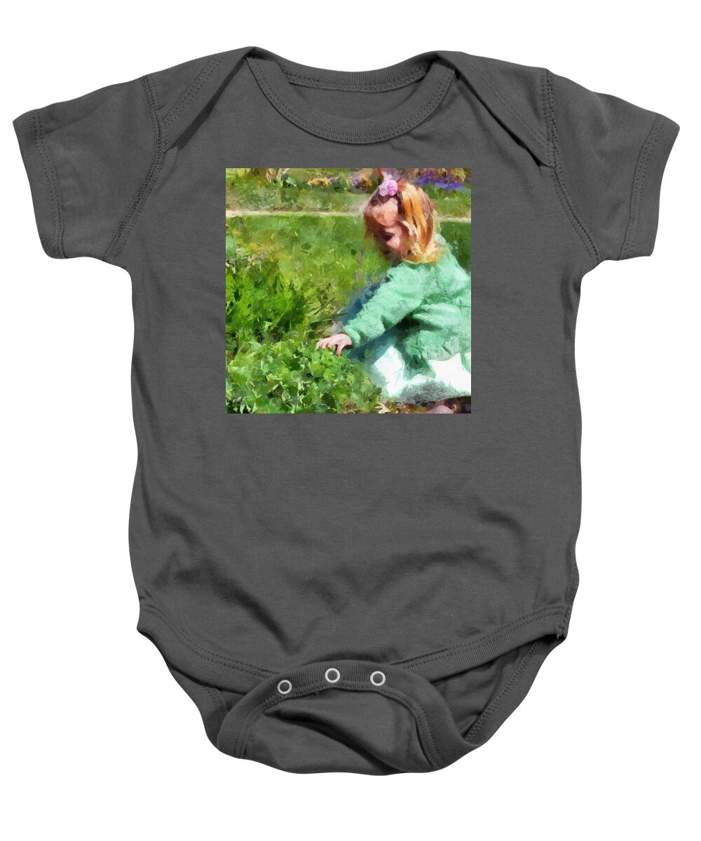 Easter Baby Onesie featuring the photograph Easter Egg Hunt by Michelle Calkins
