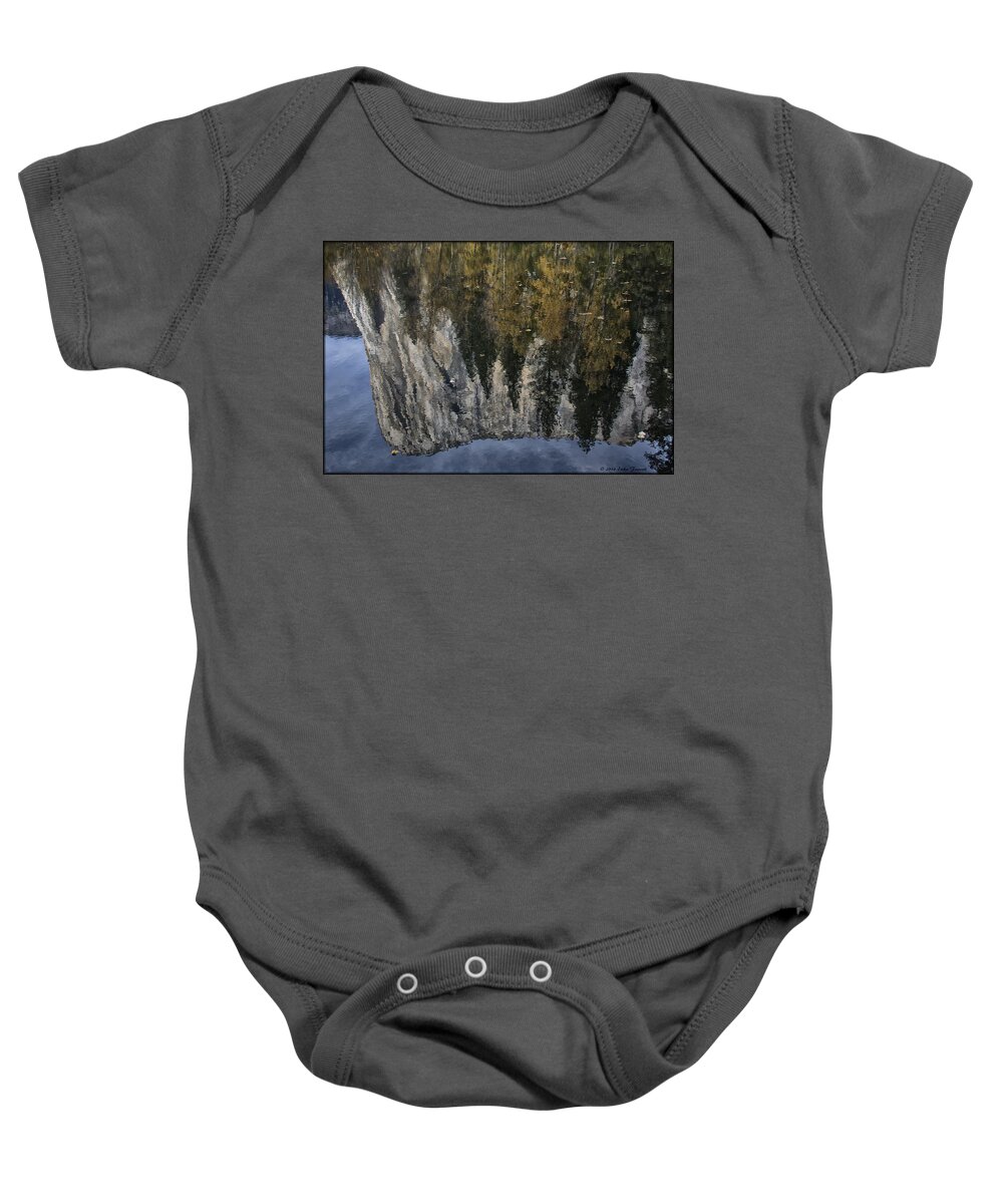 Yosemite Baby Onesie featuring the photograph El Capitan Reflection by Erika Fawcett