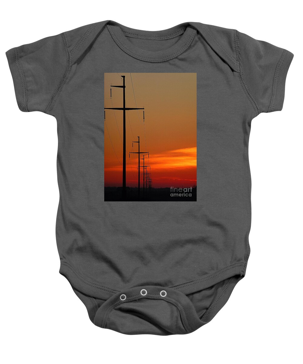 Sunrise Baby Onesie featuring the photograph Electricity by Amalia Suruceanu