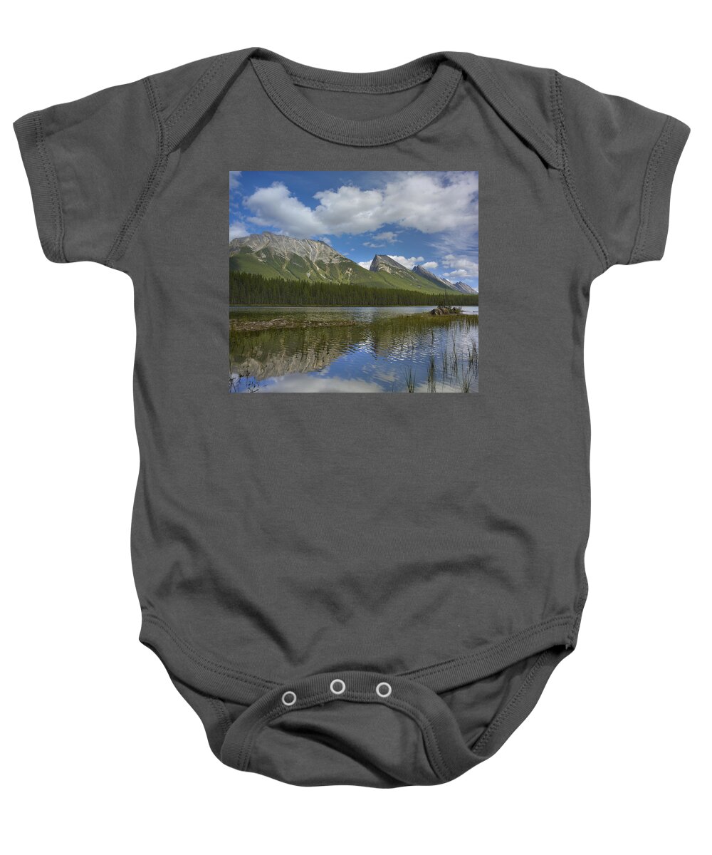 Feb0514 Baby Onesie featuring the photograph Endless Chain Ridge And Honeymoon Lake by Tim Fitzharris