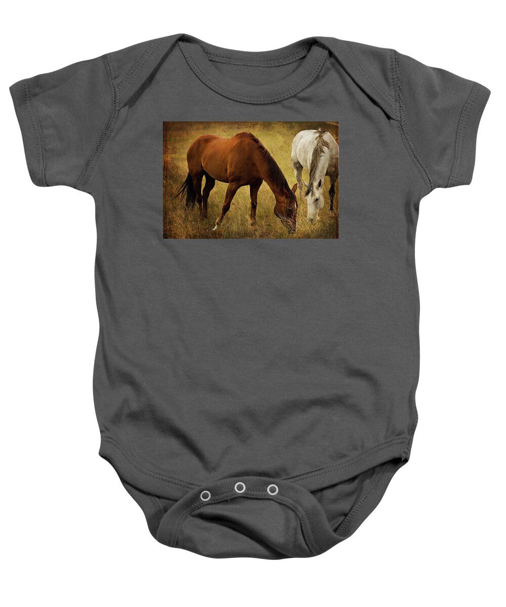 Horse Baby Onesie featuring the photograph Equine Friends by Theresa Tahara