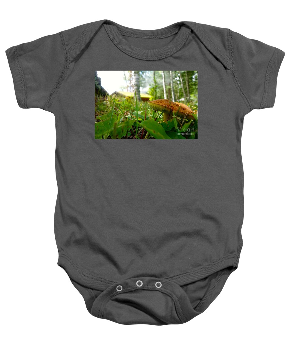 Fungi Baby Onesie featuring the photograph Fairy Home by Jacqueline Athmann
