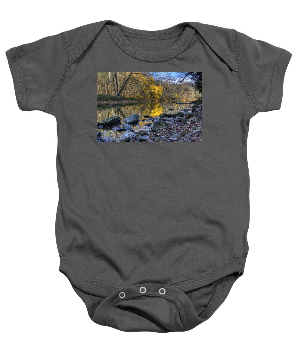 River Baby Onesie featuring the photograph Fall along the Scenic River by David Dufresne