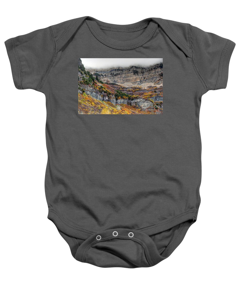 Mount Timpanogos Baby Onesie featuring the photograph Fall at Mt. Timpanogos - Utah by Gary Whitton