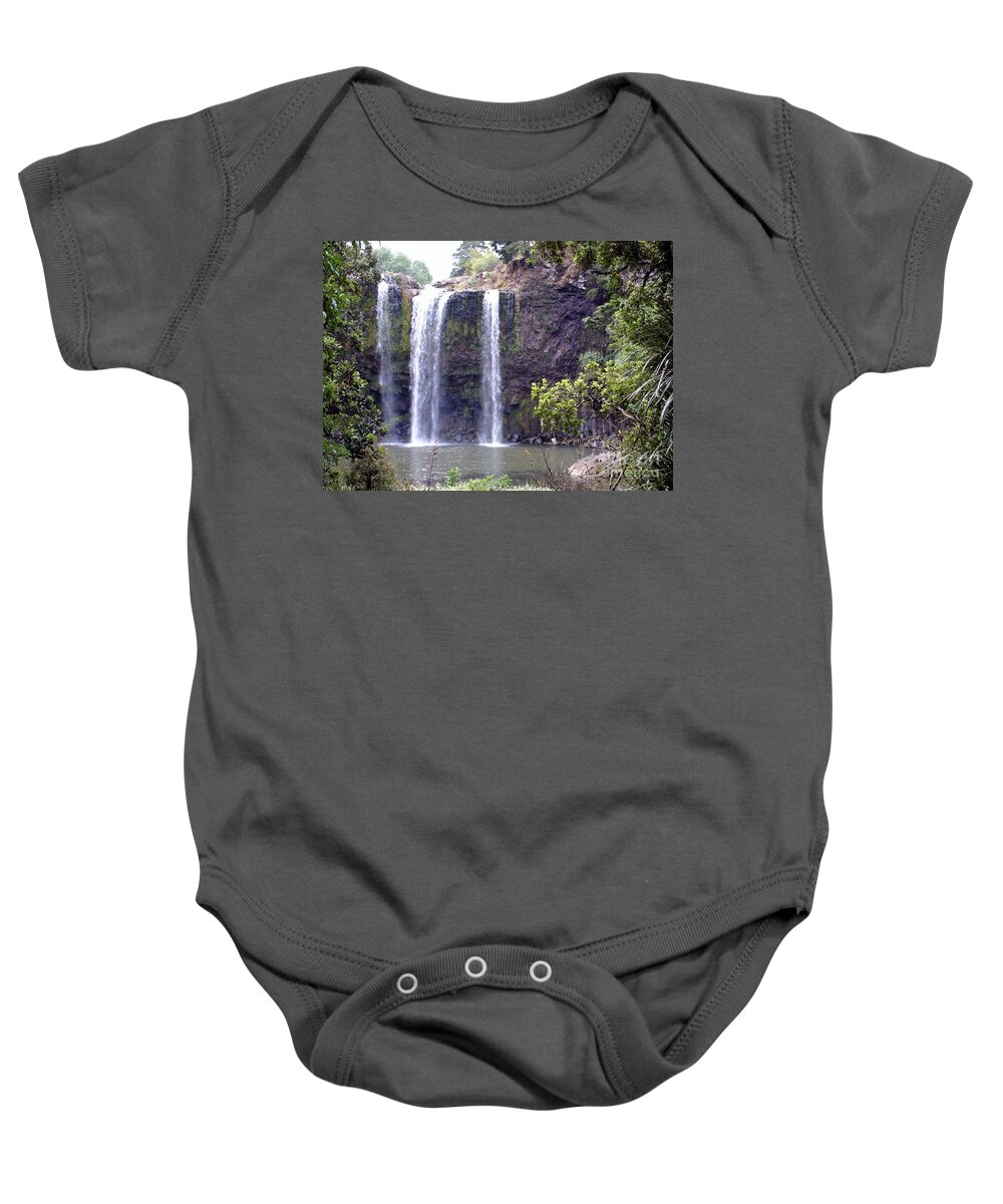 Waterfall Baby Onesie featuring the photograph Falls Trio by Barbie Corbett-Newmin