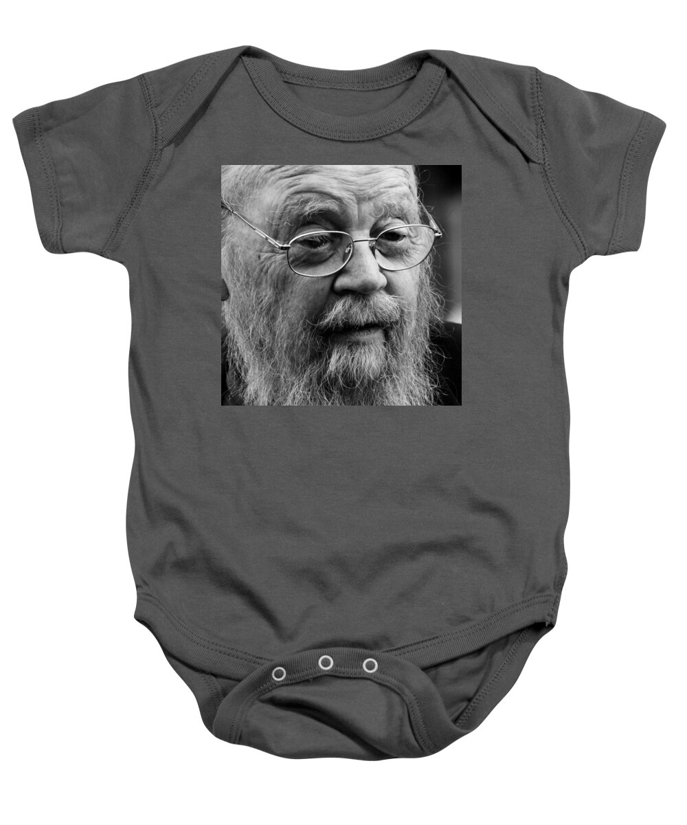 Author Baby Onesie featuring the photograph Farley Mowat by Andrew Fare