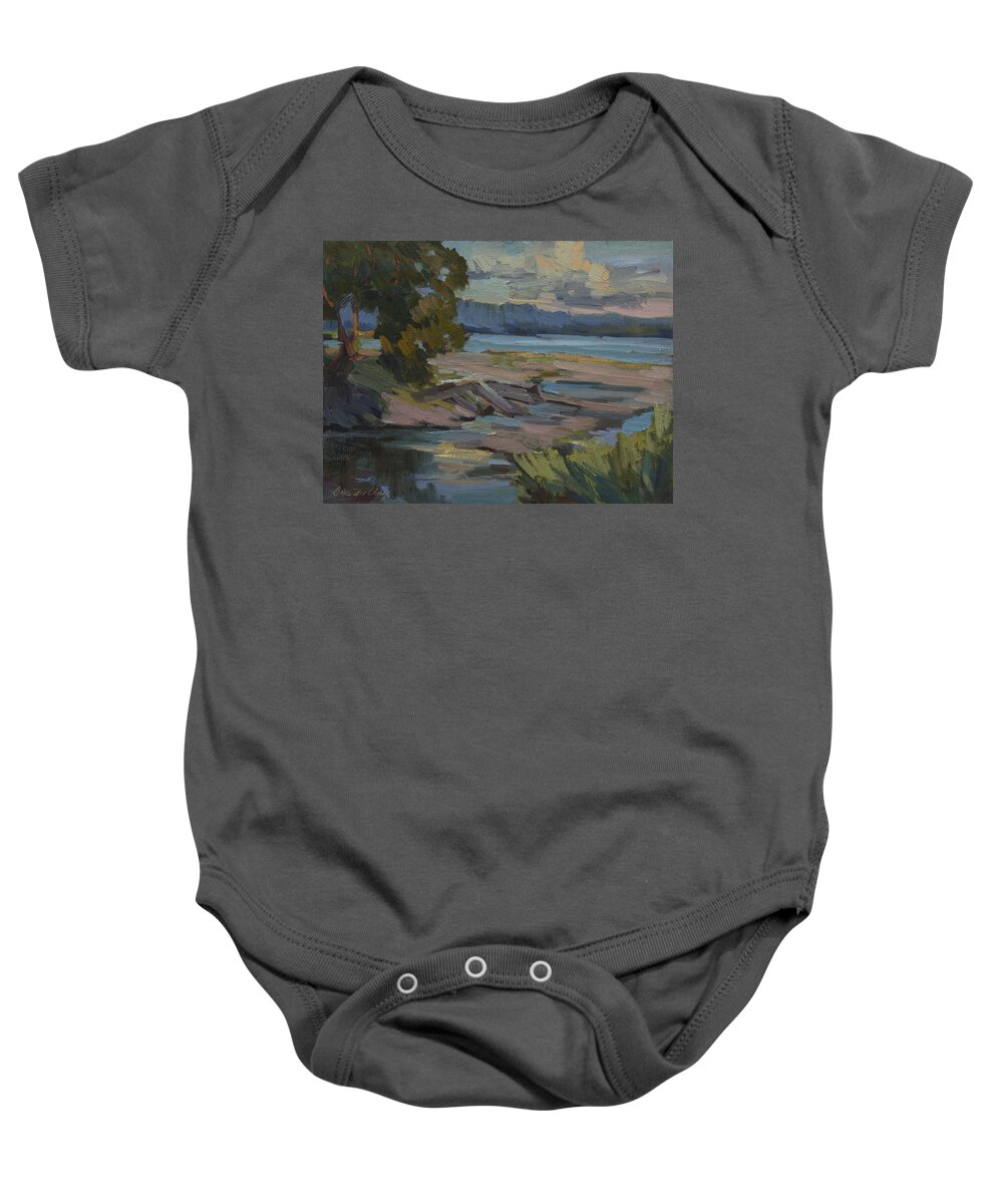 Fern Cove Baby Onesie featuring the painting Fern Cove Vashon Island by Diane McClary