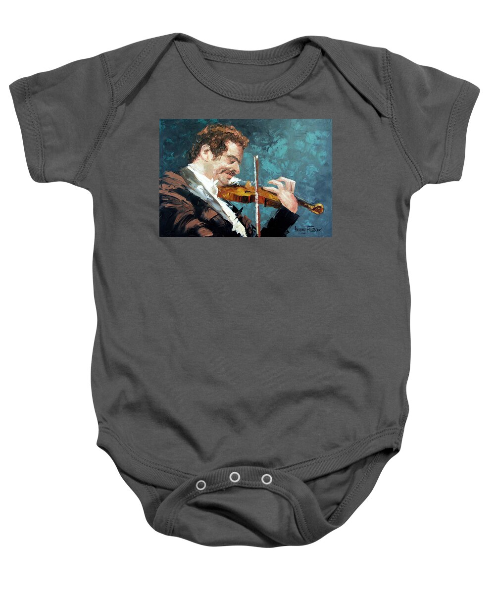 Fiddling Around Framed Prints Baby Onesie featuring the painting Fiddling Around by Anthony Falbo
