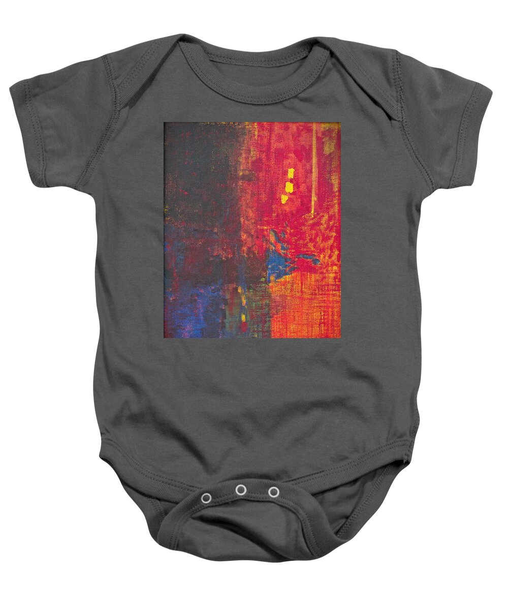 Abstract Baby Onesie featuring the painting Finding Balance by Artcetera By   LizMac