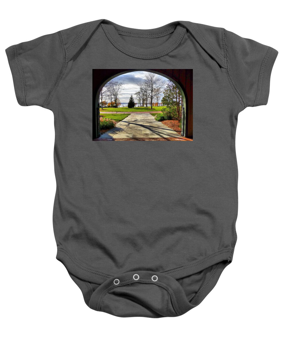 Finger Lakes Baby Onesie featuring the photograph Finger Lakes View from Mackenzie Childs by Mitchell R Grosky