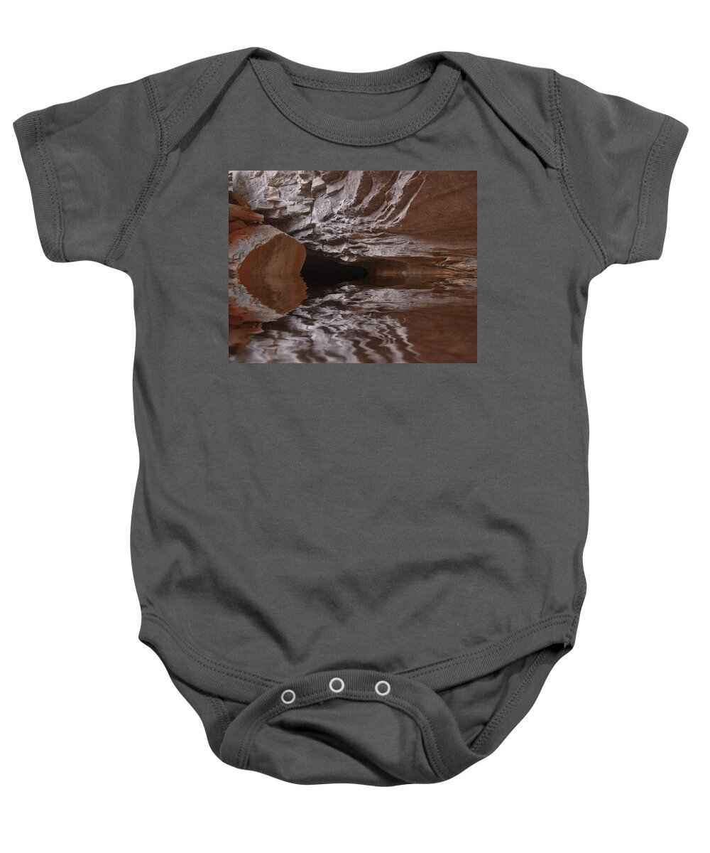 Landscape Baby Onesie featuring the photograph flooded Ohio cave by Flees Photos
