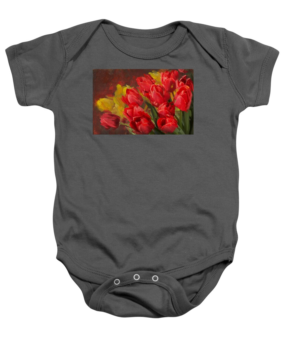 Flower Baby Onesie featuring the painting Floral 12 by Mahnoor Shah