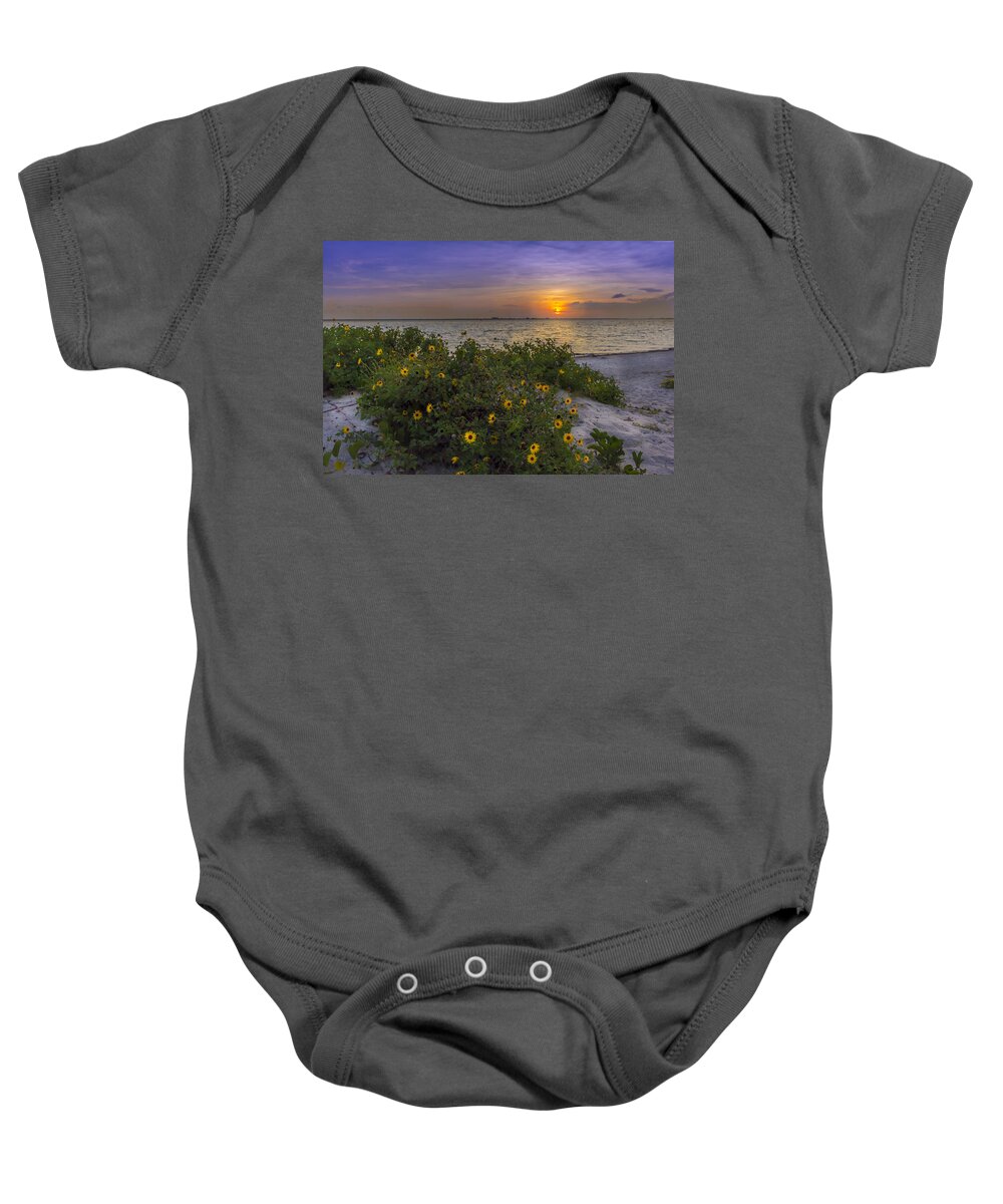 Seascapes Baby Onesie featuring the photograph Floral Shore by Marvin Spates