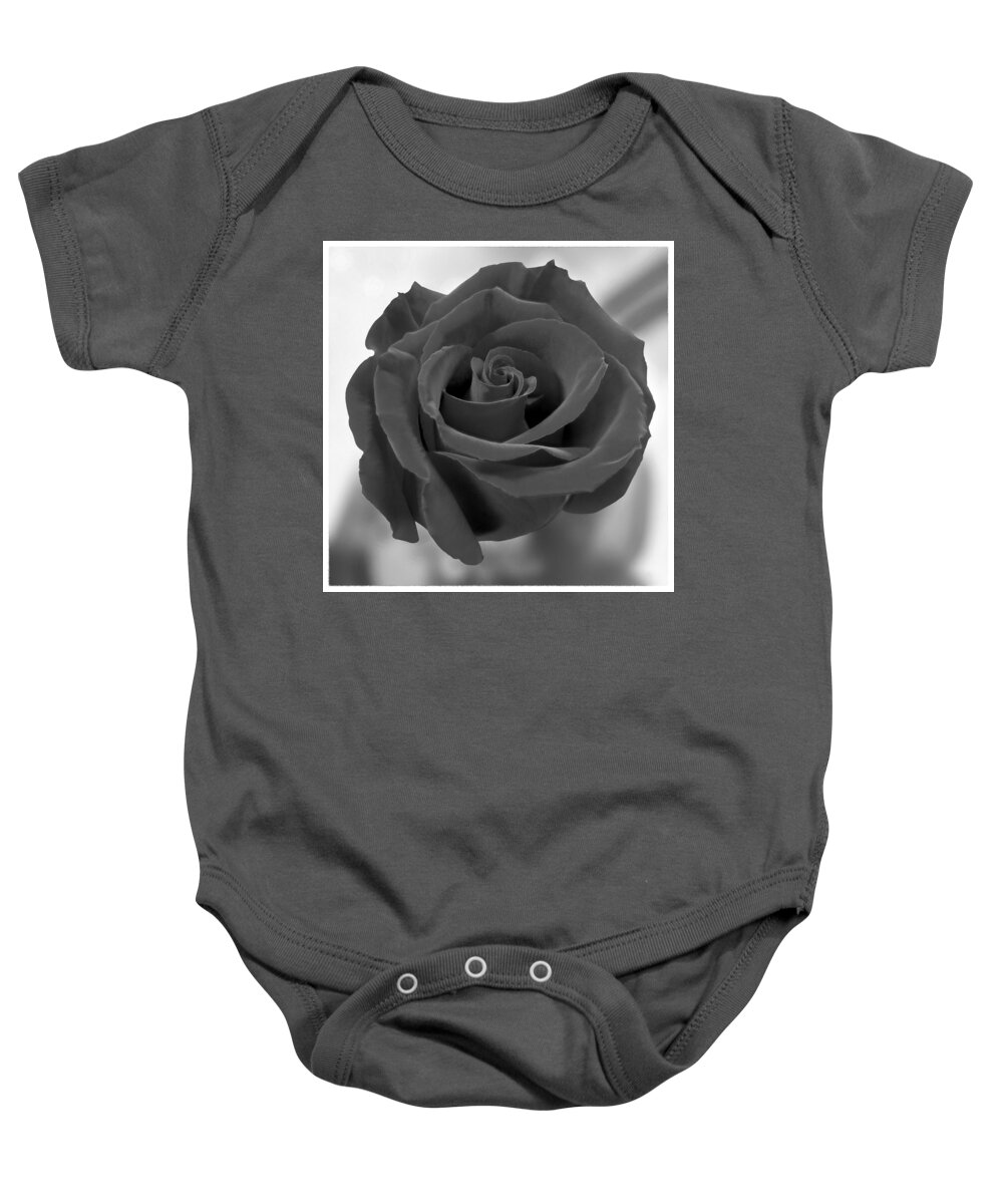 Rose Baby Onesie featuring the photograph Dark Rose by Mike McGlothlen