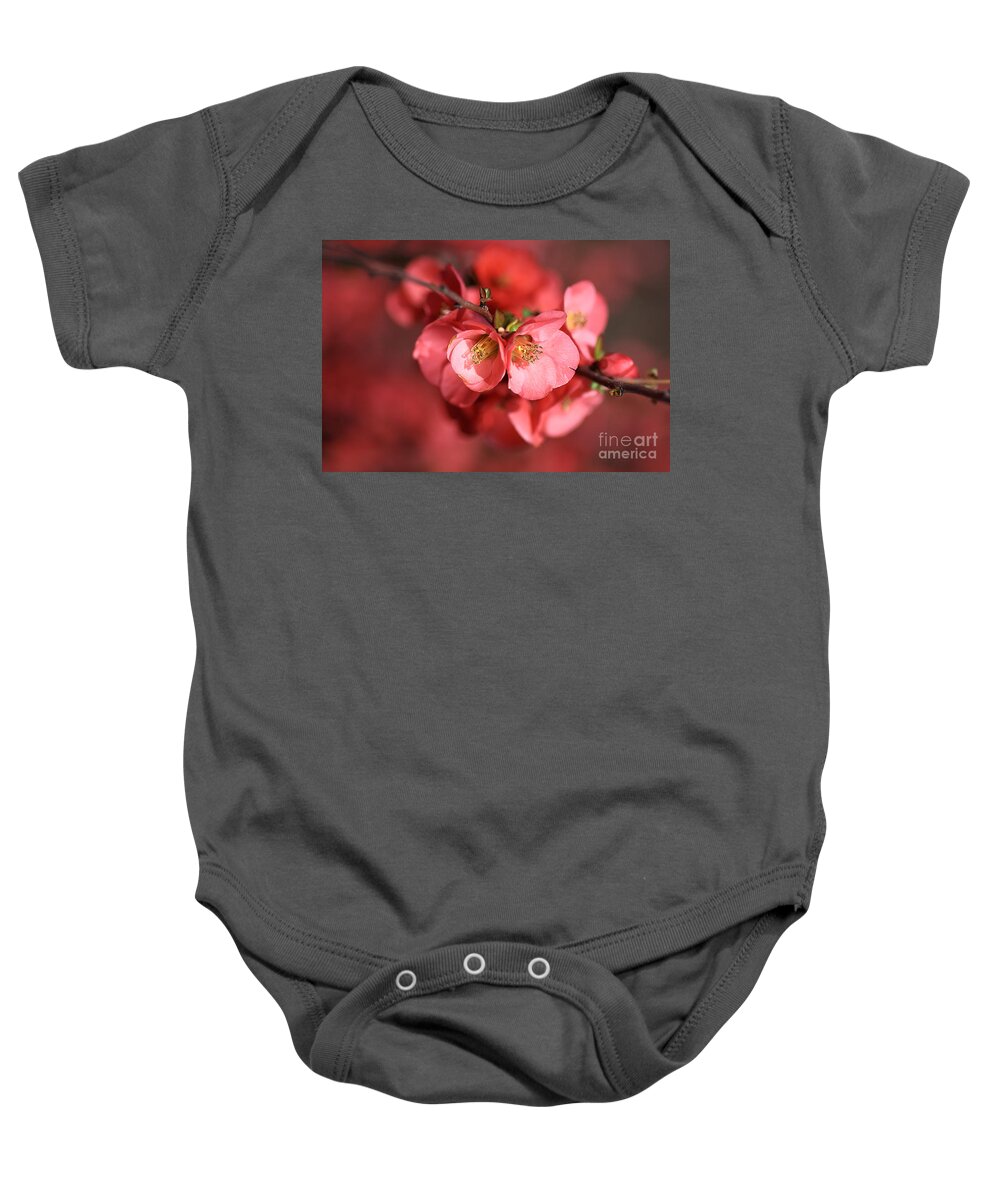 Flowering Quince Baby Onesie featuring the photograph Flowering Quince by Joy Watson