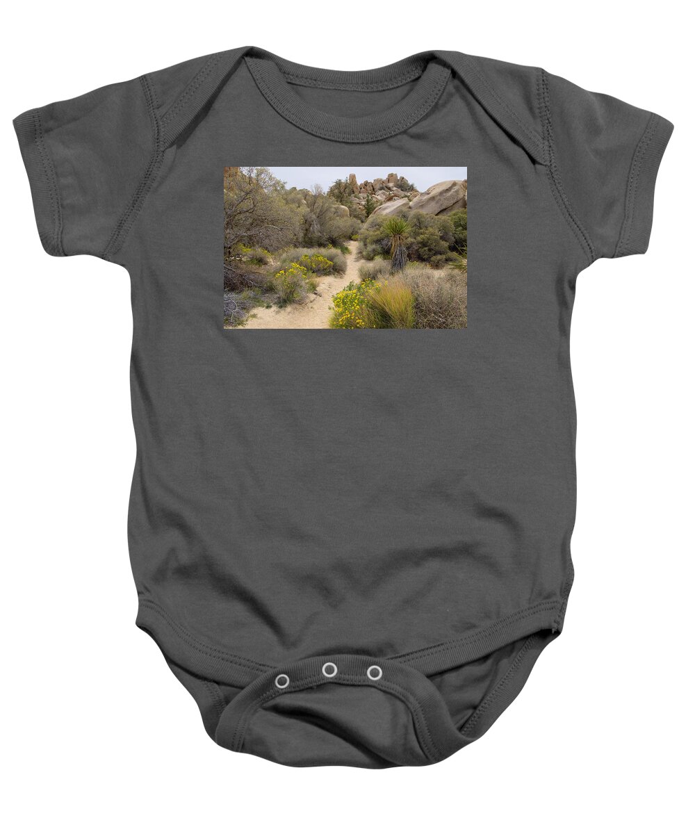 Ca Baby Onesie featuring the photograph Flowers Along the Path by Lucinda Walter