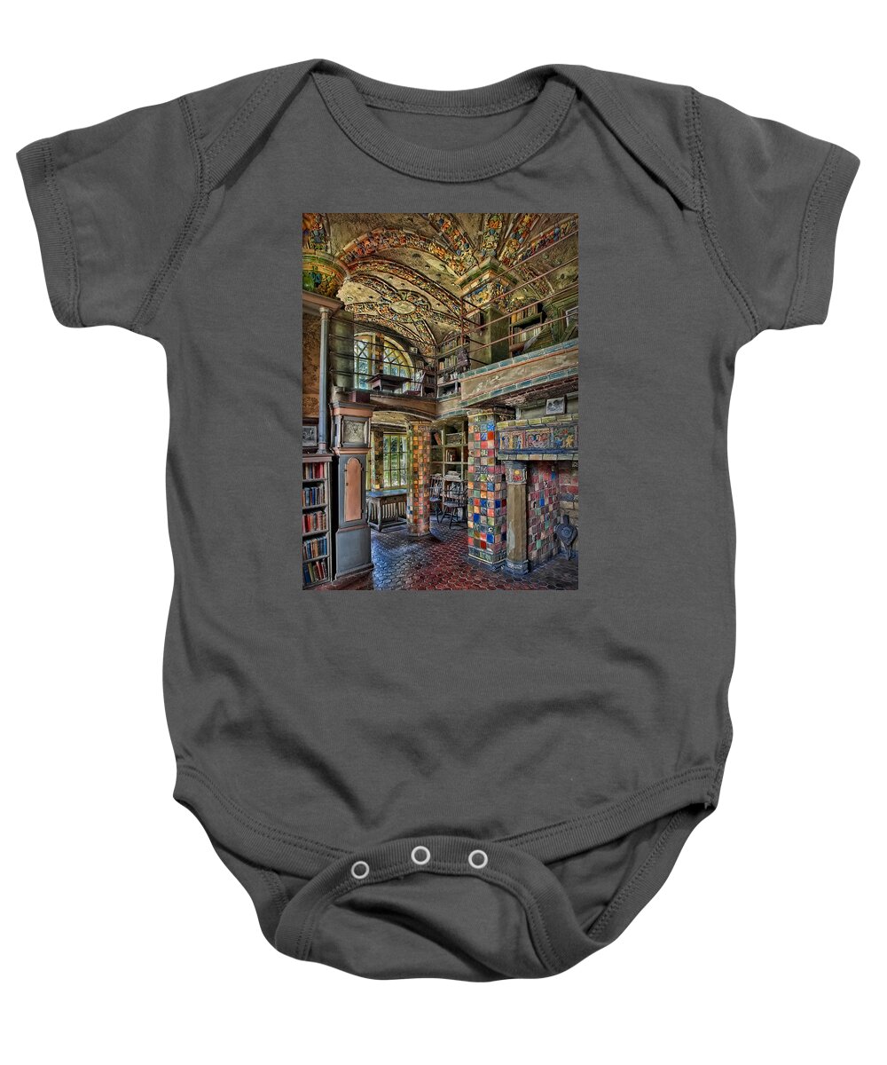 Castle Baby Onesie featuring the photograph Fonthill Castle Library Room by Susan Candelario