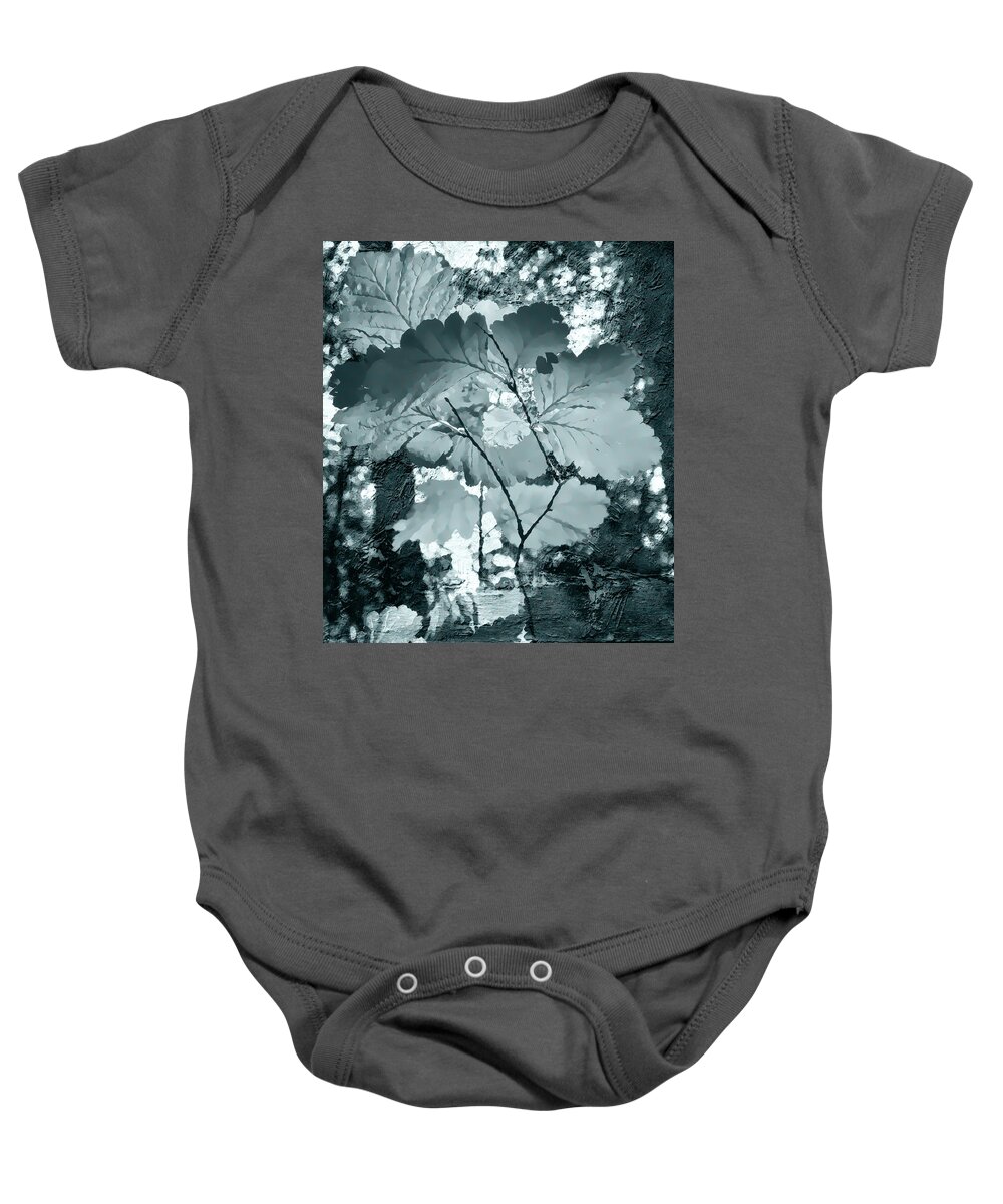 Flora Baby Onesie featuring the photograph Forest Reach Monochrome by Kathy Bassett