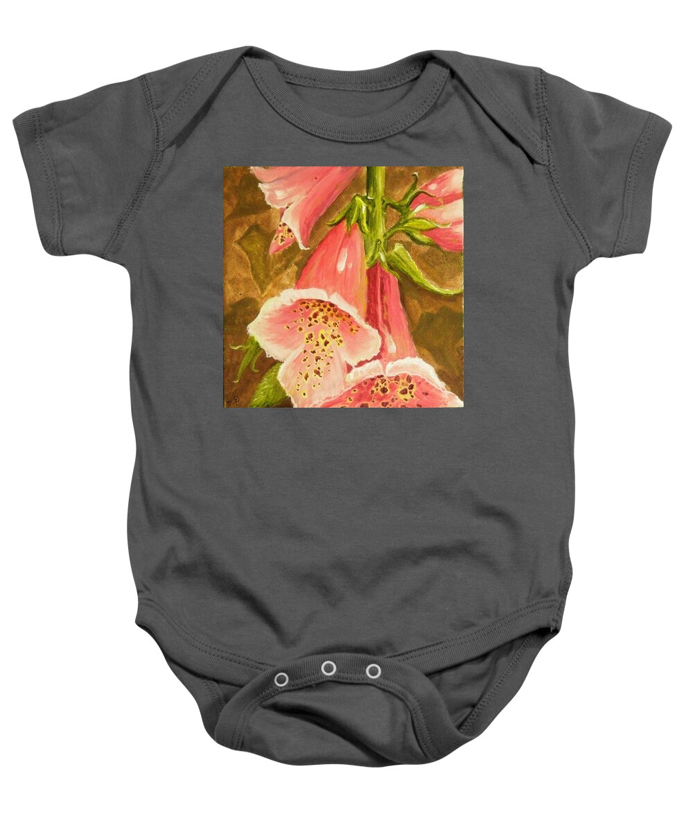 Flower Baby Onesie featuring the painting Foxy Foxglove of Williamsburg by Nicole Angell