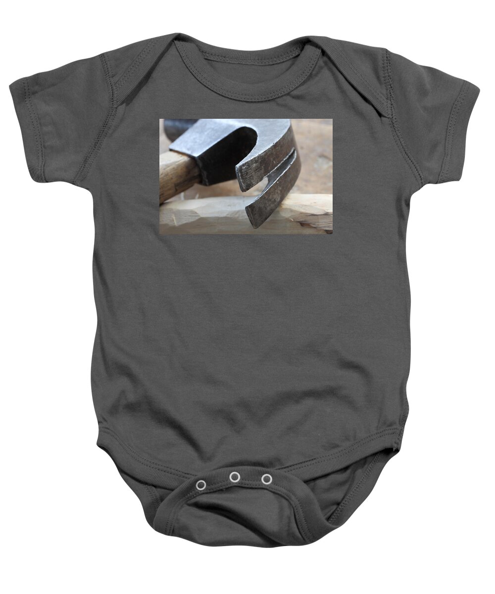 Bench Baby Onesie featuring the photograph Framing hammer by Ulrich Kunst And Bettina Scheidulin